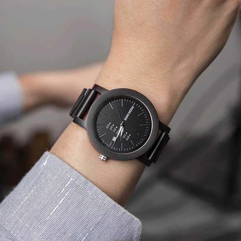 

DODO DEER China Watches Men Stylish Wrist Watch Life Waterproof Japan Quartz Week Calendar Wood Timepieces OEM A29
