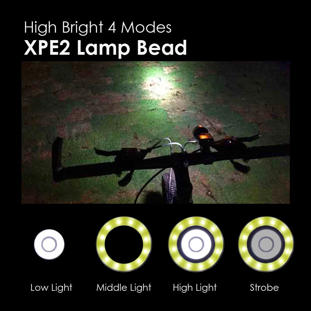 Best USB Rechargeable XPE2 COB Bike Front Light IPX5 Waterproof MICCGIN 1000mAH MTB Bicycle Front Lamp Cycling Headlight Light 3
