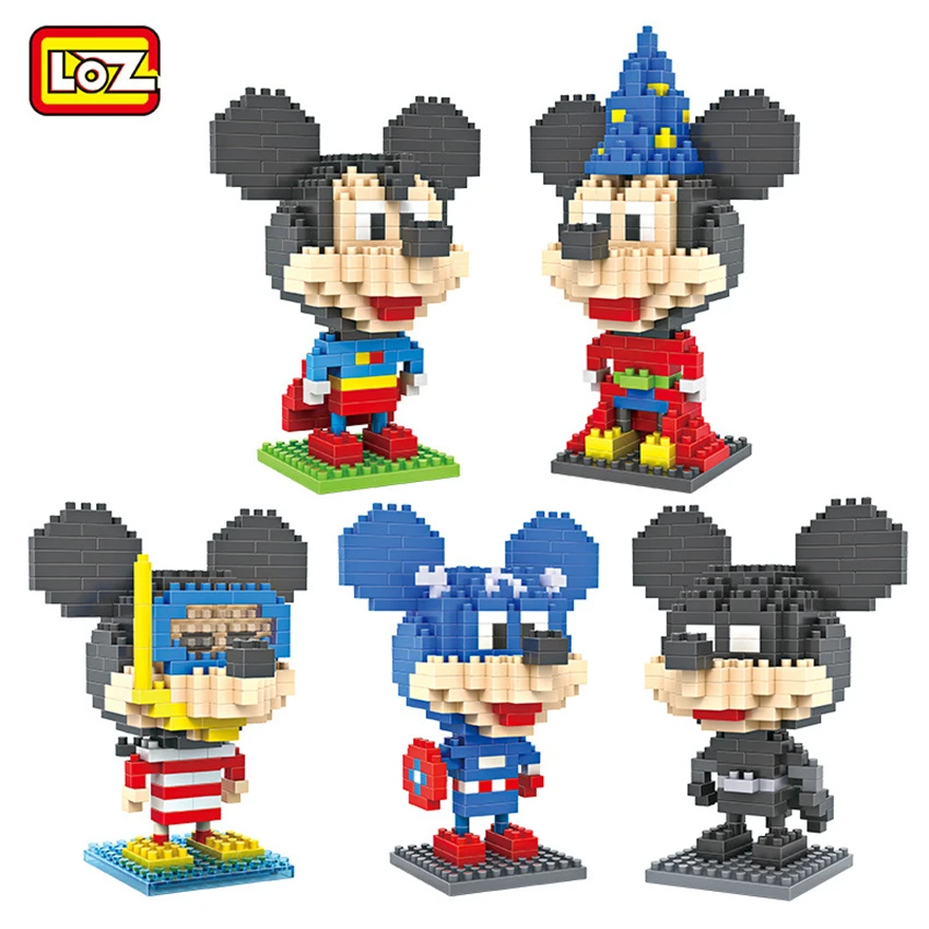 

LOZ Minifigures Building Blocks Nano DIY Mickey Fauntleroy Daisy duck Goofy Model Toys Miniature Diamond Brick Toys For kids