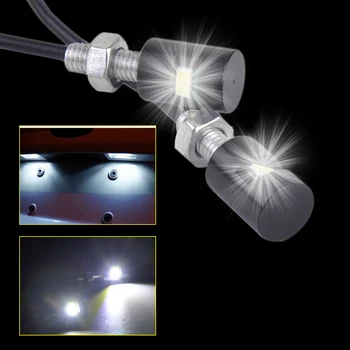 

DWCX 2Pcs Car Auto 12V White LED SMD License Plate Screw Bolt Light Lamp Bulb for VW Audi BMW Peugeot Hyundai Mazda Motorcycle