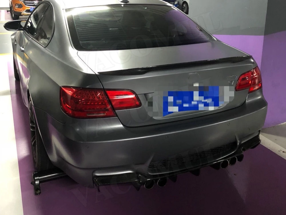 Углеродное волокно задний бампер спойлер, диффузор для BMW E92 M3 купе E93 M3 Кабриолет 2009-2012 Quad выхлопных два выхода выхлопных газов