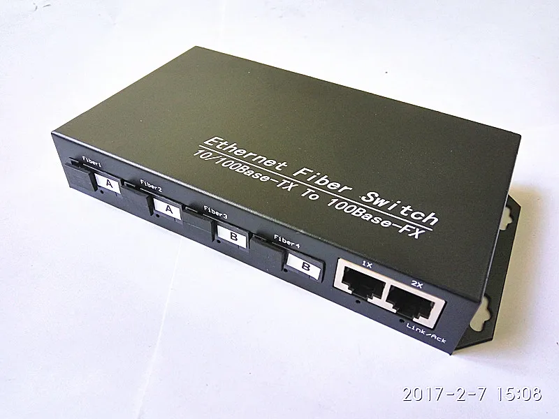 

100m 4F2E single fiber 2x 100m RJ45 25km 4 fiber ports 2 ethernet ports fiber media converter ethernet switch 1 Piece