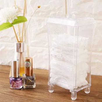 

Plastic Clear Cotton Pads Container Holder Cosmetic Makeup Cotton Pad Organizer Storage Box