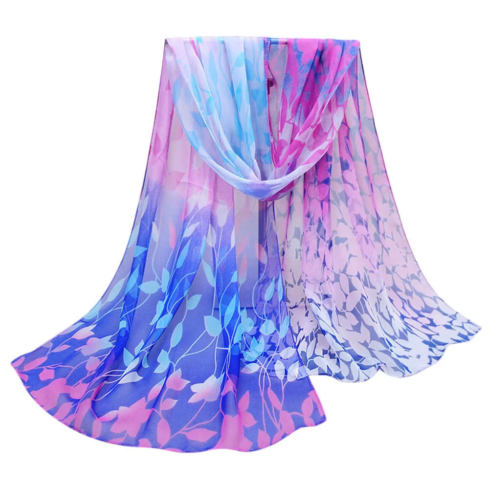 

2019 New Silk Scarf Women Fashion Printed hijab scarf Long Soft Chiffon Shawl Wrap Scarf Summer Ladies Dress poncho foulard#h