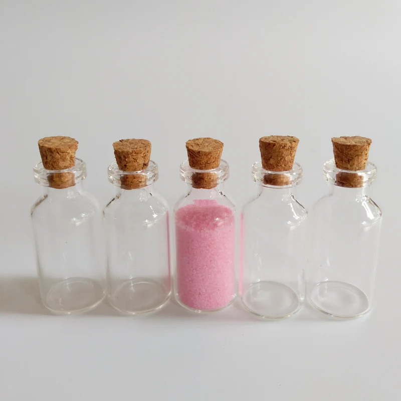 

16pcs/lot 5ml Clear glass vials with cork Transparent 18*40*7mm glass bottle Essential oil bottle wishing bottle Home crafts