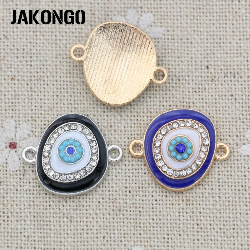 JAKONGO серебро/золото Цвет богемный стиль Кристалл глаз разъемы для изготовления браслета ювелирных изделий DIY аксессуары 4 шт