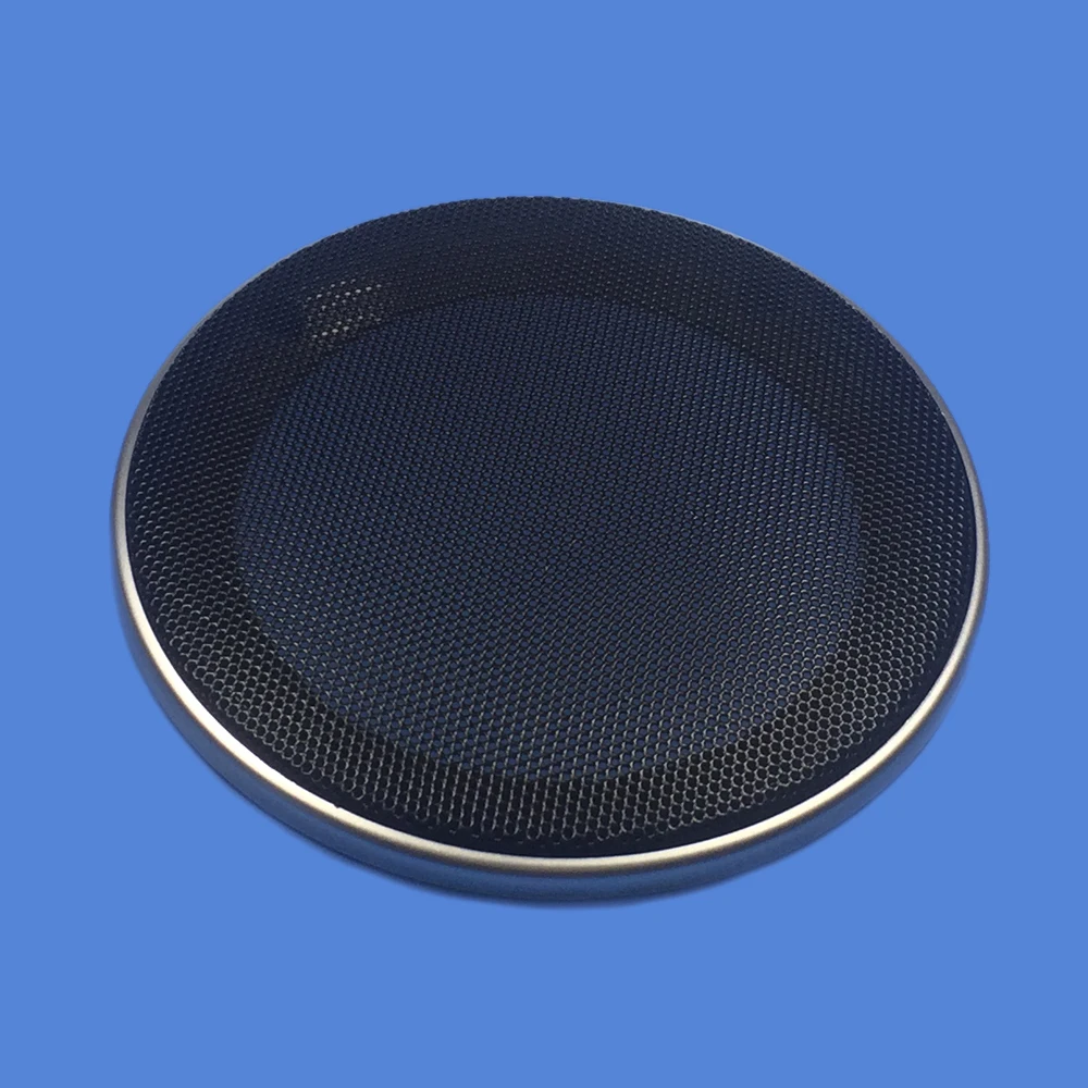 

For 4"/5"/6.5"/8"/10" inch Car Audio Speaker Conversion Net Cover Decorative Circle Metal Mesh Grille Protection #Silver+Black