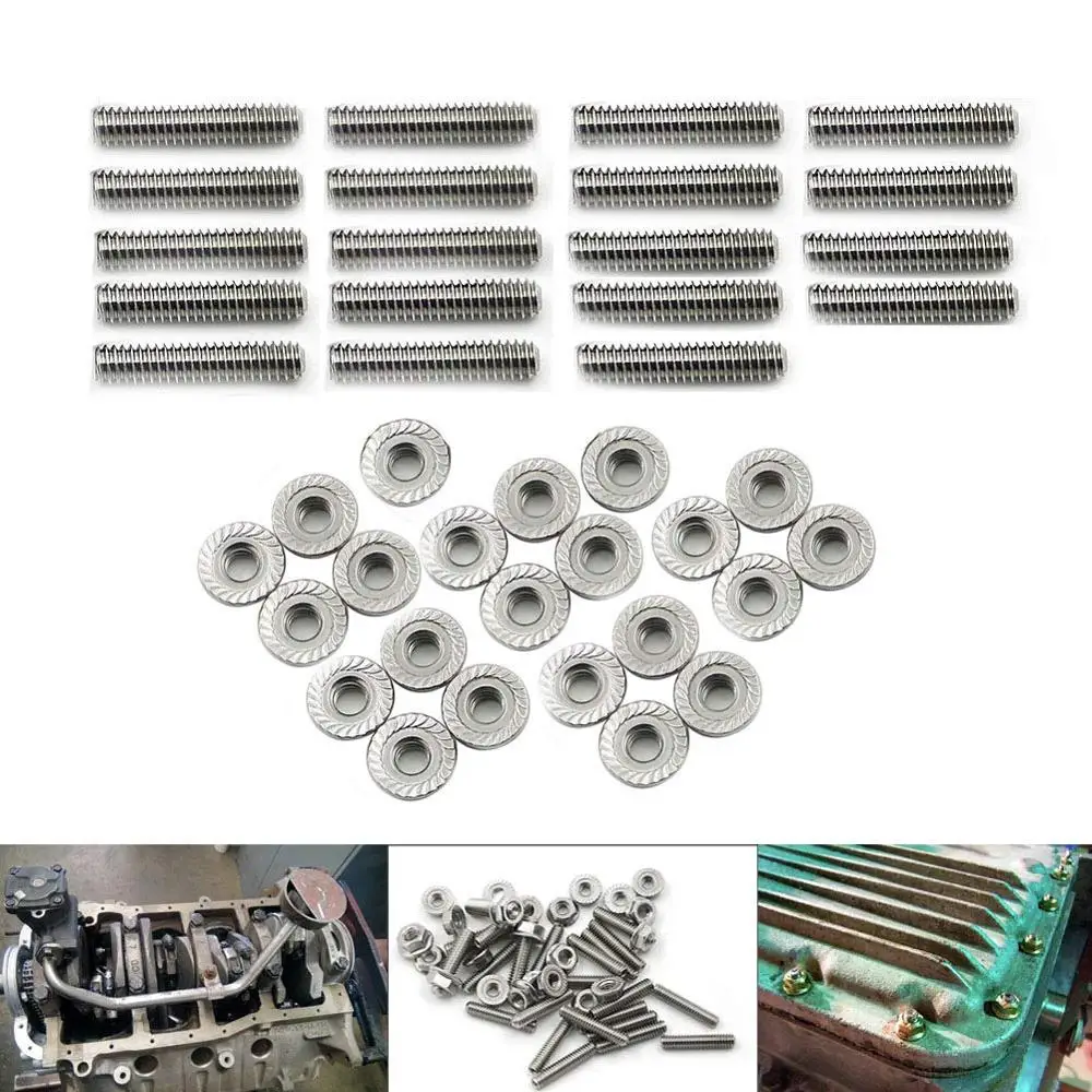 36 piece Engine Oil Pan Stud Kit For Ford Mustangs 302 351W 351C 351M