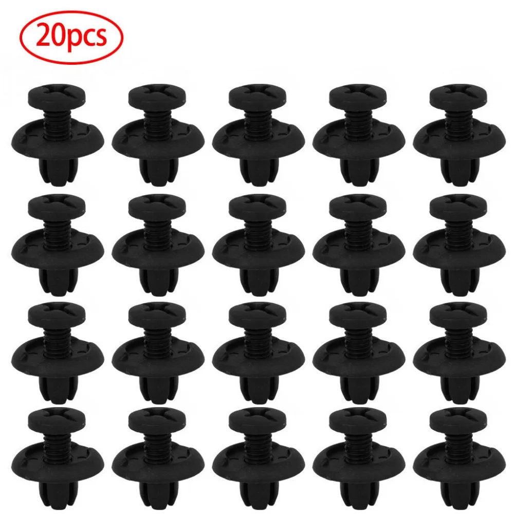 

20Pcs 8mm Car Retainer Clips Door Car Bumper Fastener Rivet Panel Fender Liner Crew Cap for All Car Hole Car Accessories