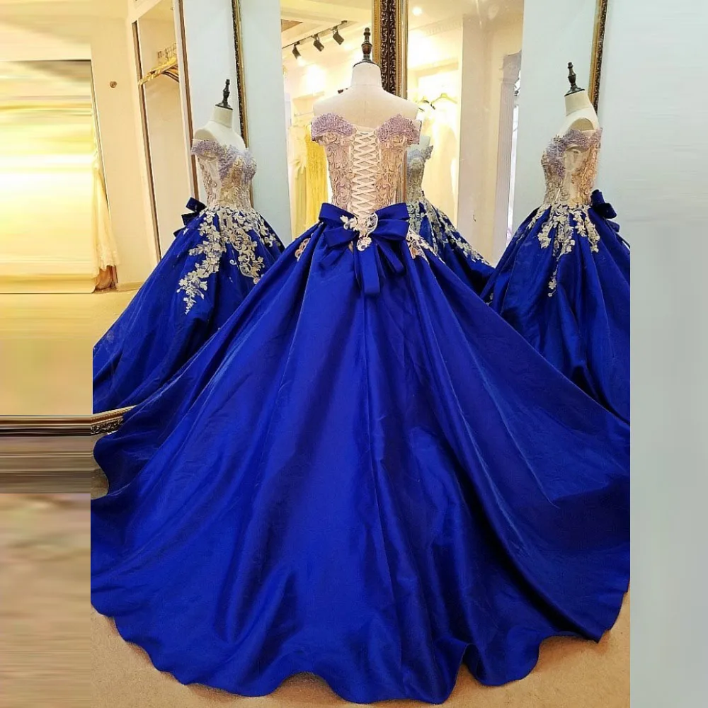 Королевское синее вечернее платье Sweetehart вечерние платья Элегантное кружевное вечернее платье Длинные вечерние платья с рукавами Robe De Soiree