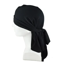 Мужские атласные дюраги Бандана тюрбан Парики мужские шелковистые дюраг головной убор головная повязка пиратская шляпа спандекс король дюраг аксессуары для волос