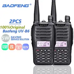 2 шт. Baofeng UV-B6 портативной рации 5 w Samll Размеры рация Портативный двухстороннее радио УФ B6 Woki токи фм радио станция