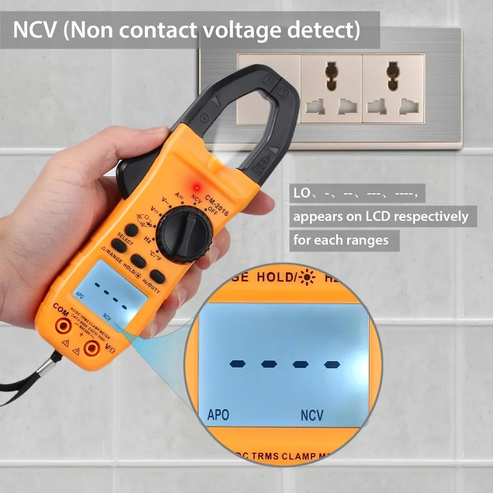 Neoteck Цифровые токоизмерительные клещи TRMS 6000 отсчетов 600A постоянного тока в