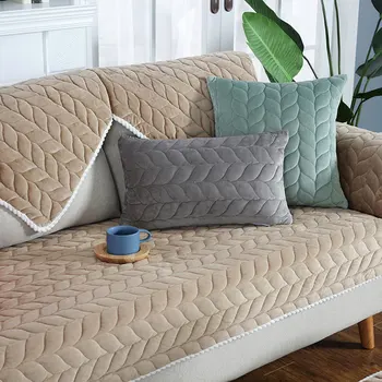 

1 Piece Fleece Fabric Sofa Cover European Style Soft Modern Slip Resistant Sofa Towel Slipcover Seat Couch Cover for living Room