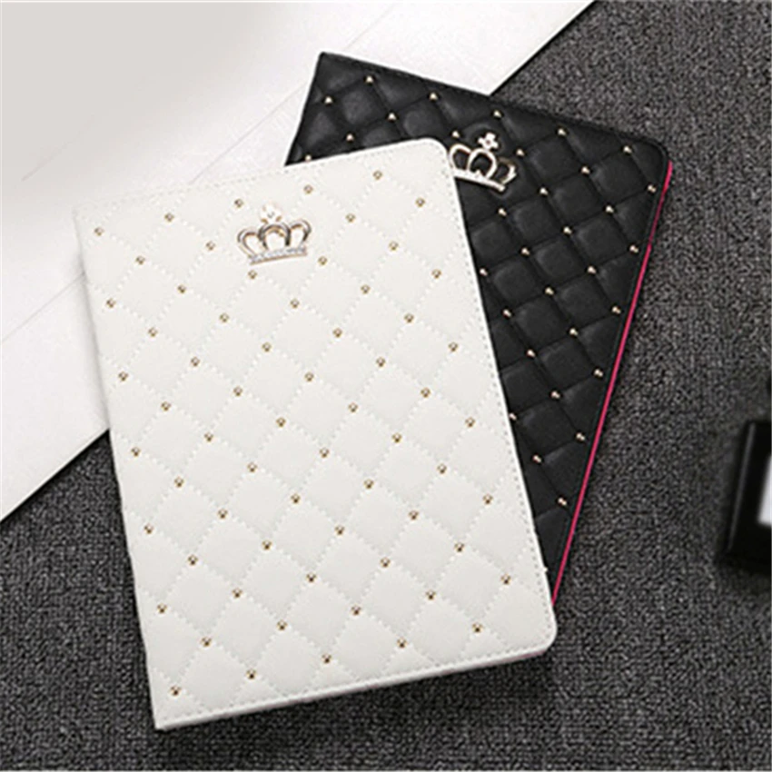 

Crown Grid Phone Case for iPad 2 3 4 iPad3 Leather Kickstand Smart Wake UP Cover Cases for iPad 3 iPad2 Coque Shell Fundas Capa