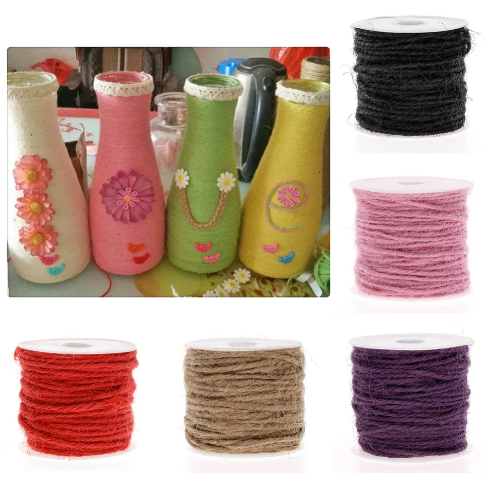 

10M DIY Color Hemp Rope 2MM Natural Craft Jute Rope Cord Thick String Home Apparel Sewing Fabric Cords #259337