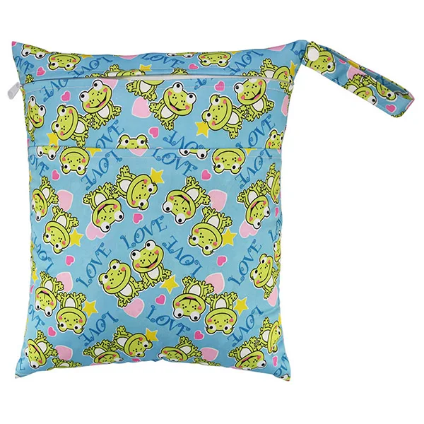 Новые многоразовые печатные дизайнерские детские тканевые пеленки Влажные Сумки водонепроницаемые тканевые подгузники сумки на молнии - Цвет: LW18