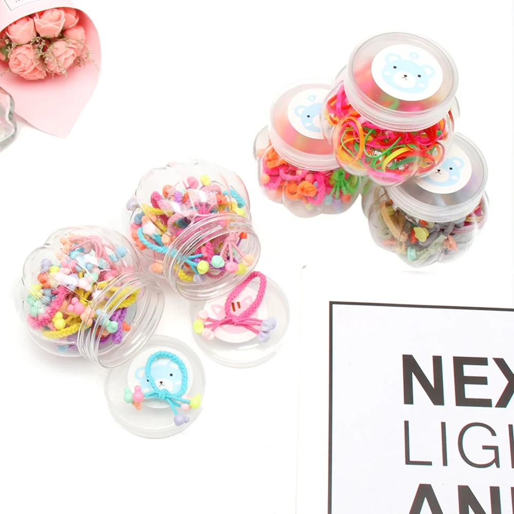 

15 Pcs/Box Rubber Bands for Girls Colorful Gum for Hair Scrunchis with Geometric Patches Kids Elastic Hair Ties Hair Accessories