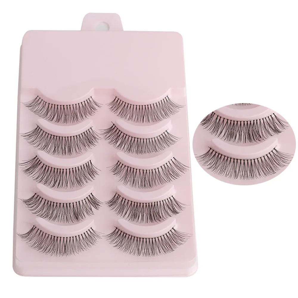 

5 Pairs Handmade Popular Messy Natural Fake False Eyelashes Paragraph Fase Eye Lashes Makeup Beauty Tools