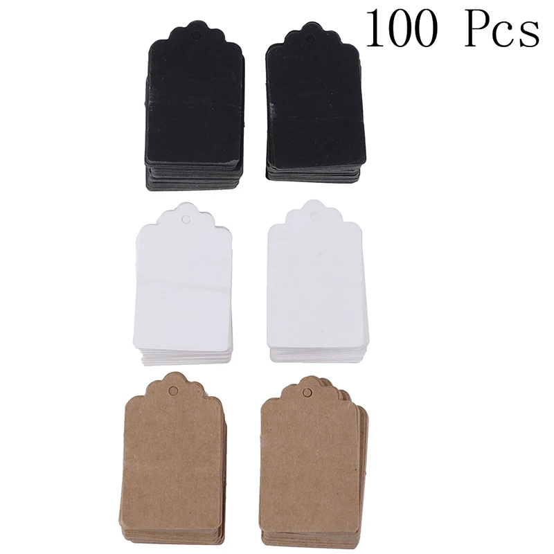 

100 Pcs Kraft Paper Label Price Wedding Party Gift Card Packaging Labels