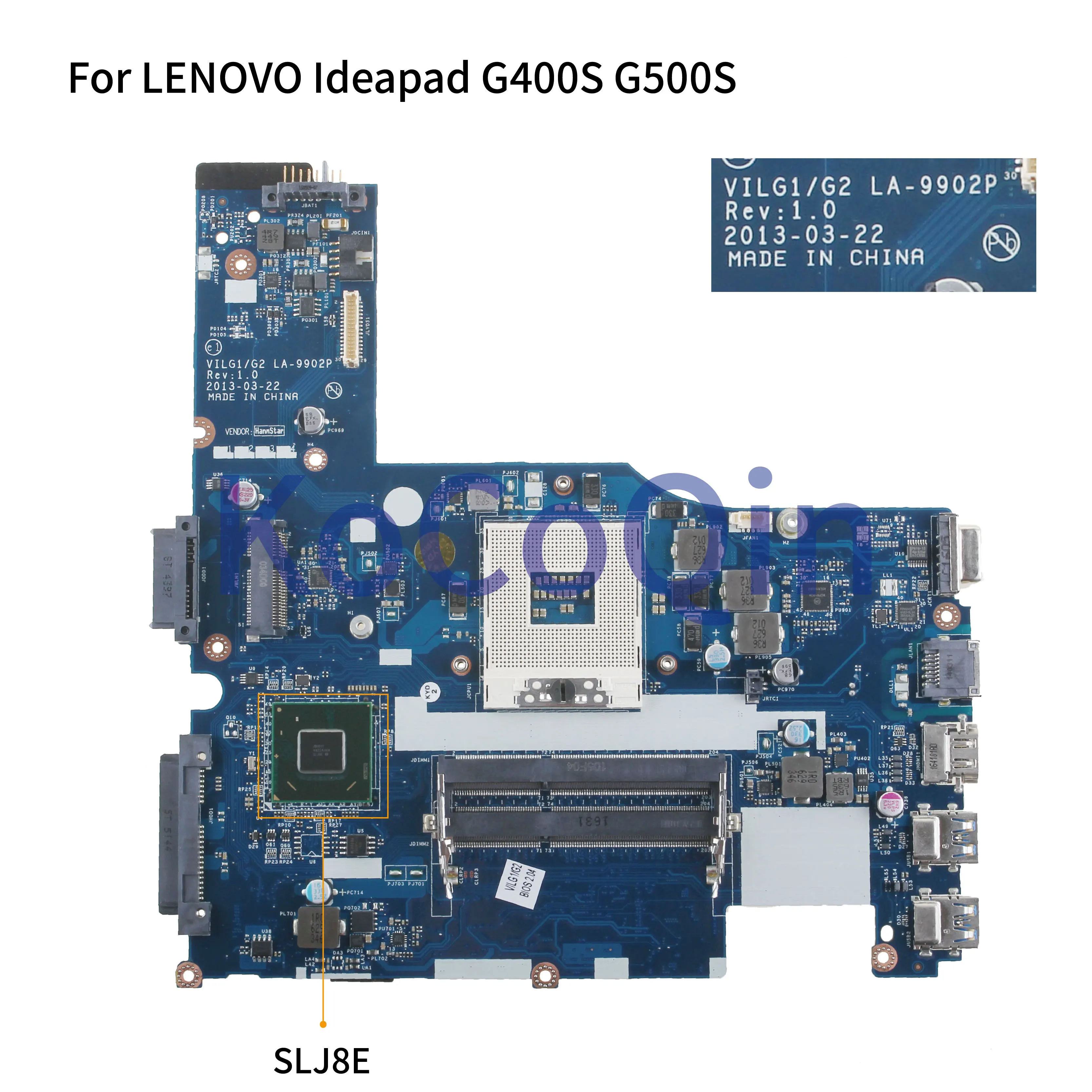  KoCoQin Laptop motherboard For LENOVO Ideapad G400S 14.1' inch HM76 Mainboard VILGL1/G2 LA-9902P SL