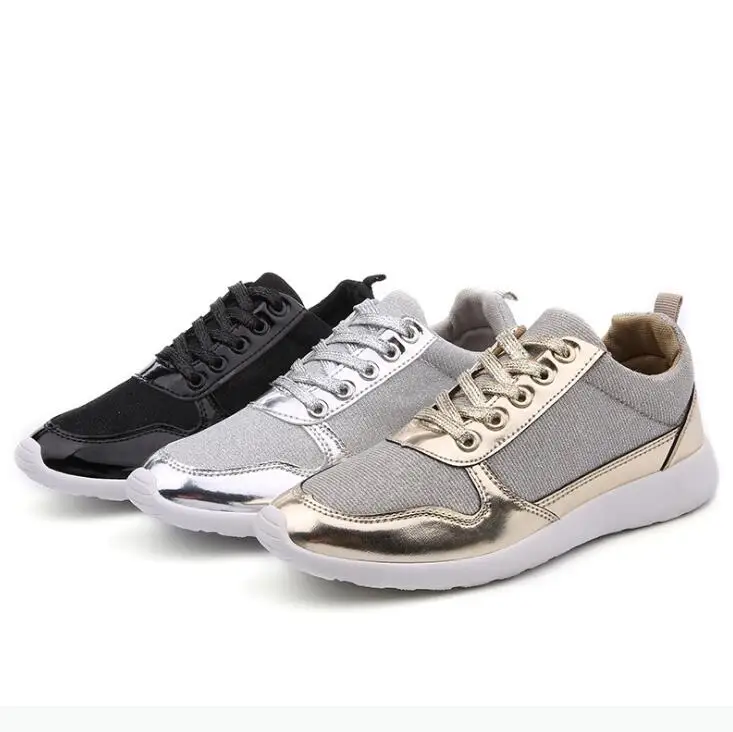 

Women shoes 2018 New Fashion Brand shoes for women Casual shoes flat gold black white shoes plus size