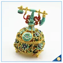 Vintage Telephone Handmade Jeweled Trinket Box
