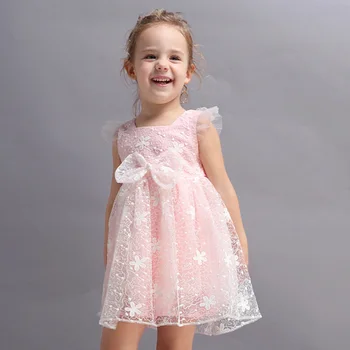 

Summer Girls Dress Kids Princess Dress Party Costume Sleeveless Bow Baby Girls Dresses Children Clothing BC488