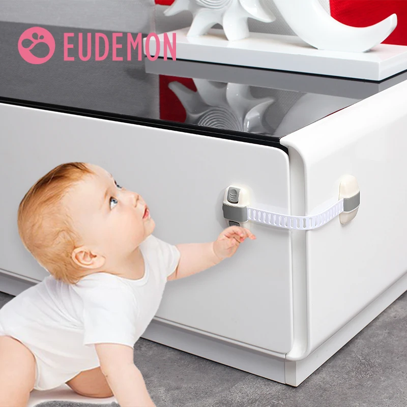 EUDEMON 6pcs Cabinet Lock Refrigerator Lock Drawers Wardrobe Todder Kids Baby Safety Plastic ABS PE Toilet Refrigerator Lock