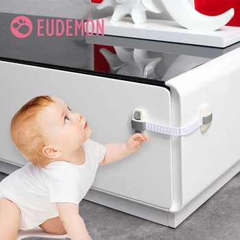 

EUDEMON 6pcs Cabinet Lock Refrigerator Lock Drawers Wardrobe Todder Kids Baby Safety Plastic ABS PE Toilet Refrigerator Lock