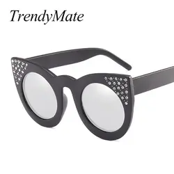 2018 бренд Дизайн «кошачий глаз» Для женщин модные женские Солнцезащитные очки женские Винтаж Оттенки Óculos де золь UV400 1260 т