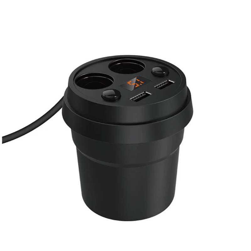 

Felkin 3.1A Dual USB Car Charger Cup Charging Voltage Display Car Phone Charger 2 Cigarette Lighter Socket for iPhone GPS DVR