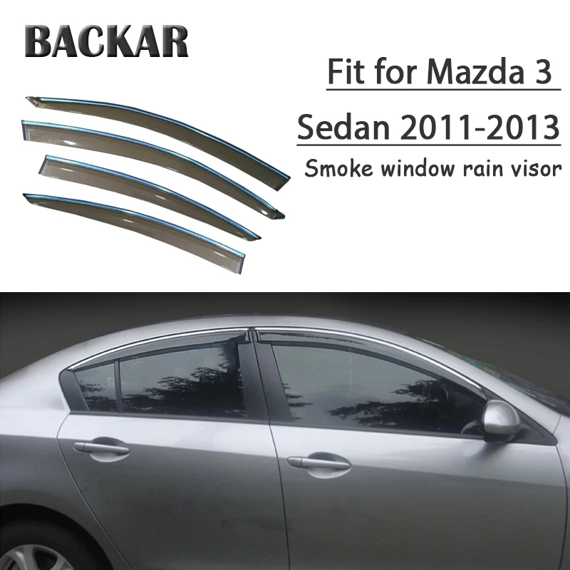 Задник 4 шт. авто окна дождь Ветер солнцезащитный козырек Накладка для Mazda 3 Sedan 2011