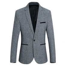 Модный мужской серый костюм куртки Азиатский Размер S M XL XXL XXXL мужской пиджак тонкий дизайн досуг блейзер для мужчин