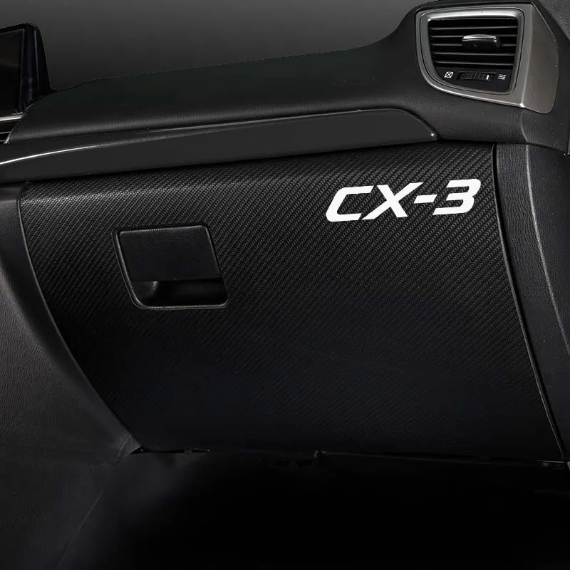 Для Mazda CX-3 коробка для хранения Анти-kick pad углеродное волокно анти-kick cx3 коробка для хранения Защитная пленка внутренняя модификация - Название цвета: Черный