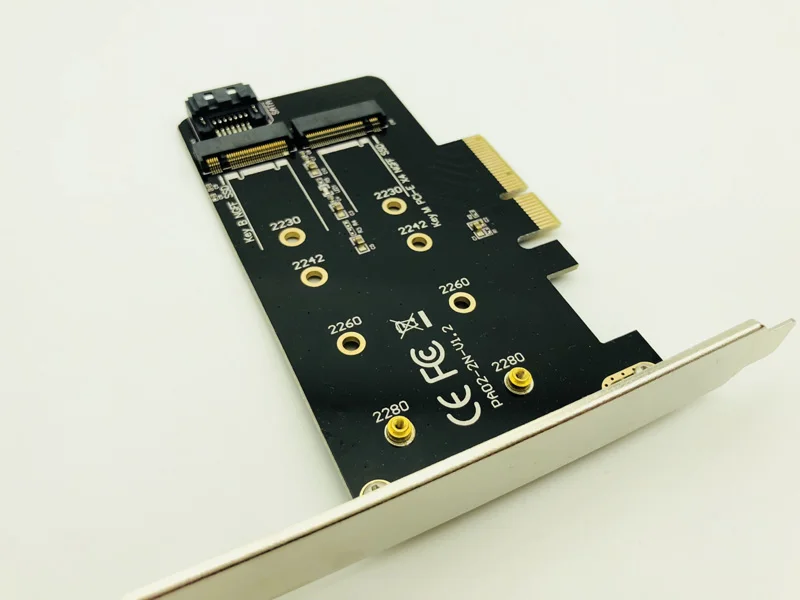 Адаптер PCIE M2 SSD NVME M Key на базе SATA B к PCI E 3 0x4 контроллеру конвертерная карта