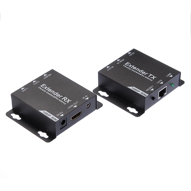ABGN Hot-Hdmi удлинитель Tx+ Rx 1080P до 60 м по Cat6/7 Utp Ethernet Rj45 кабель ИК-контроль(штепсельная вилка ЕС