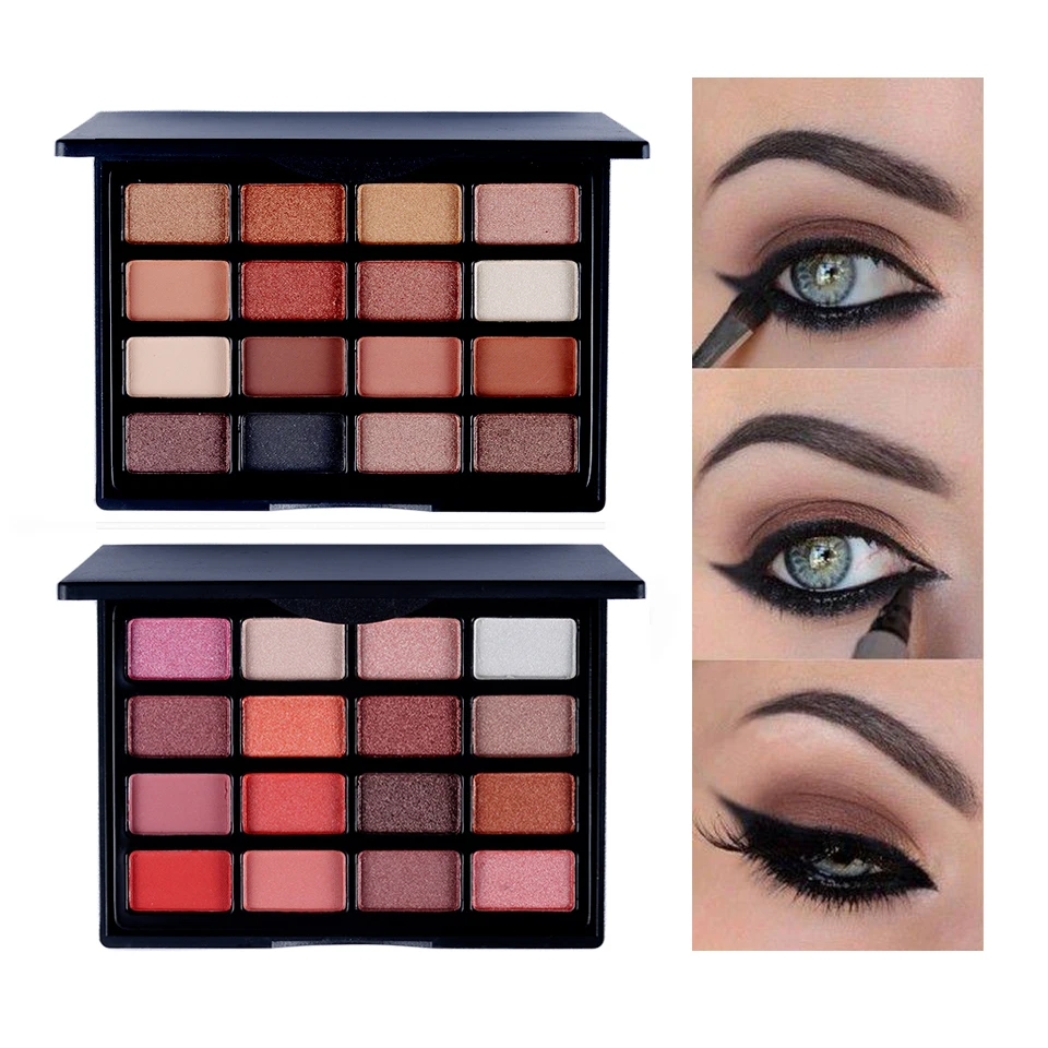 

16 Colors Eyeshadow Cosmetic Matte Eyeshadow Palette Shimmer Set Profissional Colorful Pigmented Matte Glitter Eyeshadow
