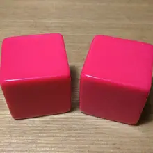 Free shipping 2pcs 6-sided 25mm Square corners red color blank dice can be written by marker pen for boardgame accessories