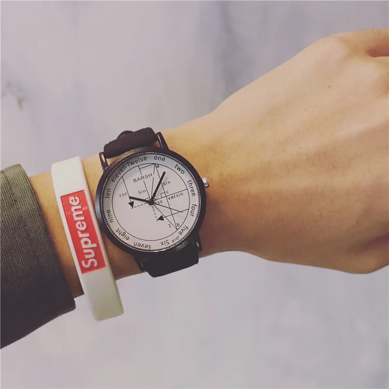 

Fashion Unique Creative Futuristic Men Quartz Wristwatch Distinctive Popular Mathematics Design Boys Male Student Watches Hours