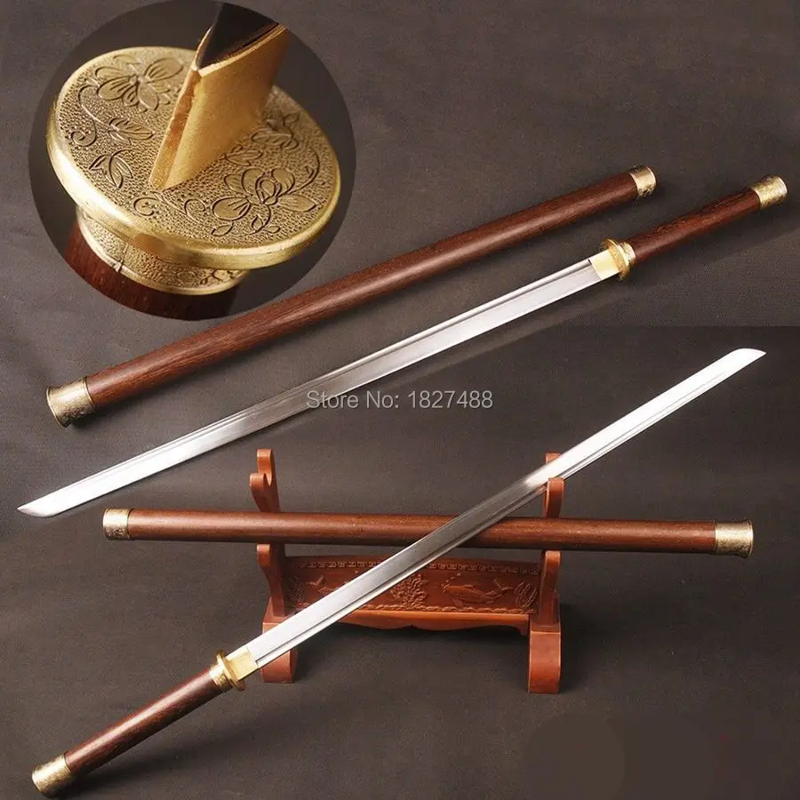 Chinese KungFu Stick Sword Katana Handmade DAO Folded Steel Bo hi Sharp