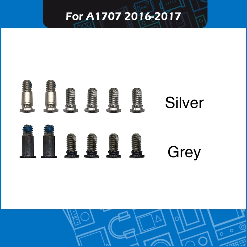 

10Set/Lot Silver Space grey Bottom Case Screws set for Macbook Pro Retina 15" Touch Bar A1707 Bottom Cover Screws 2016 2017