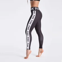 Повседневные розовые женские леггинсы с буквенным принтом черные обтягивающие леггинсы с пуш-ап Harajuku сексуальные готичные леггинсы тренировочные леггинсы Прямая поставка