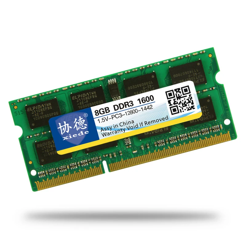 Meilleur Haute Qualité Xiede Ordinateur Portable Mémoire Ram DDR3 1333 MHz 1600 Mhz 8 GB 4 GB 2 GB pour Ordinateur Portable Sodimm Memoria Compatible avec DDR 3 1066 Mhz