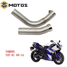 ZS MOTOS YZF R1 Motorcycle Motocross Middle Pipe Exhaust Muffler Side Row For YAMAHA YZF R1 2009-2014 without exhaust