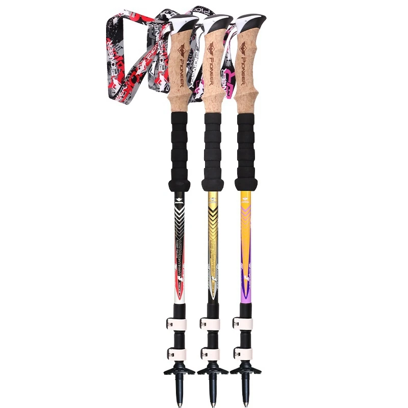 

1 Pair Carbon Fiber Trekking Poles Nordic Walking Sticks Poles Adjustable Alpenstock Hiking Canes Crutch Senderismo