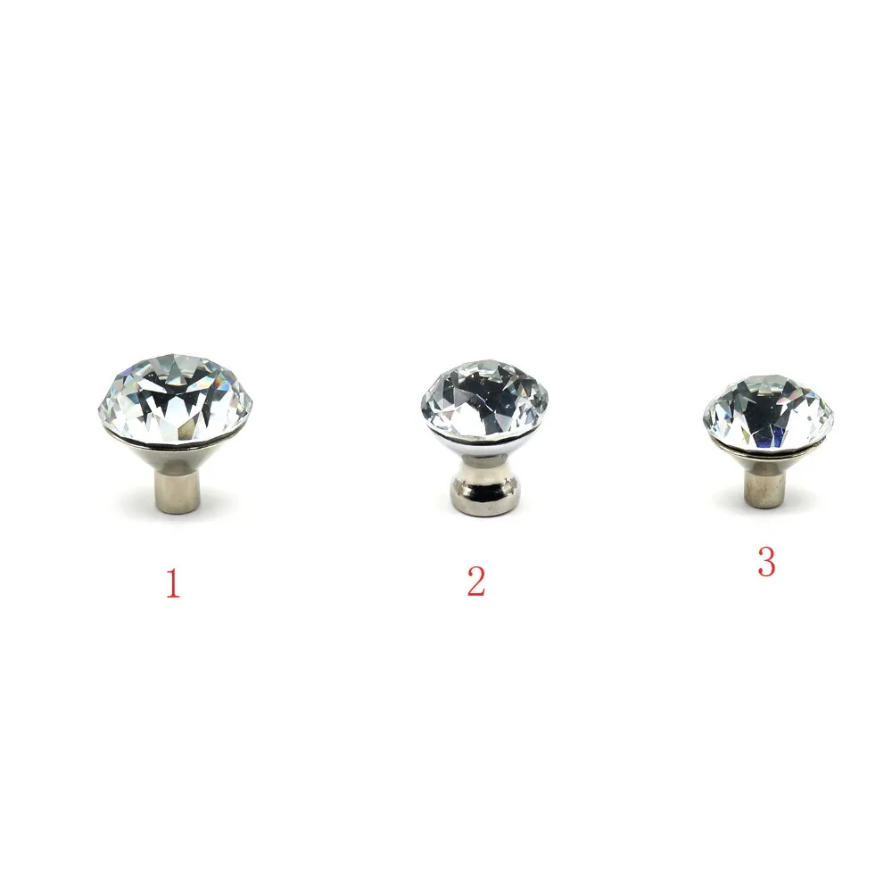 10Pcs Glass Cabinet Knobs Crystal Drawer Pulls Clear Diamond for Kitchen, Bathroom Cabinet, Dresser and Cupboard by DeElf