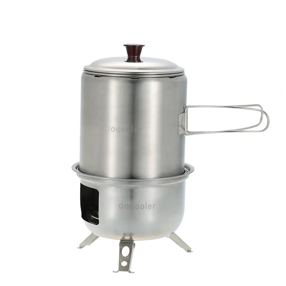 

Portable Stainless Steel Lightweight Wood Stove Solidified Alcohol Stove Outdoor Cooking Picnic BBQ Camping With Mesh Bag