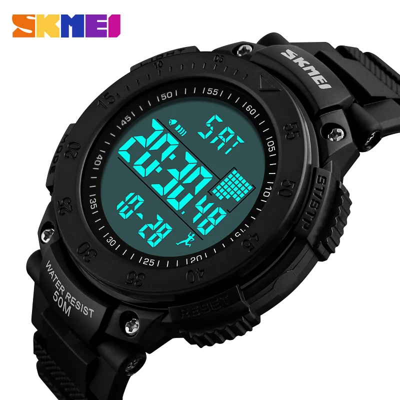 

Men Sports Watches 3D Pedometer Multifunctional Waterproof Relogio Masculino LED Digital Wristwatches Man Colck SKMEI 2018