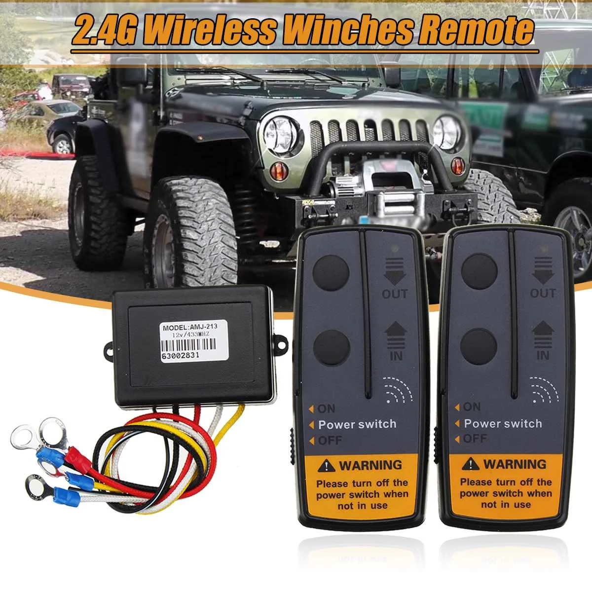 2.4G 12V Digital Wireless Winches Remote Control Recovery